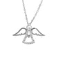 Ατσάλινο κολιέ αγγελάκι με κρύσταλλα Swarovski (J1037) - charmy.gr