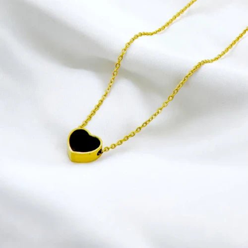 Ατσάλινο κολιέ καρδιά 18k (N3014) - charmy.gr