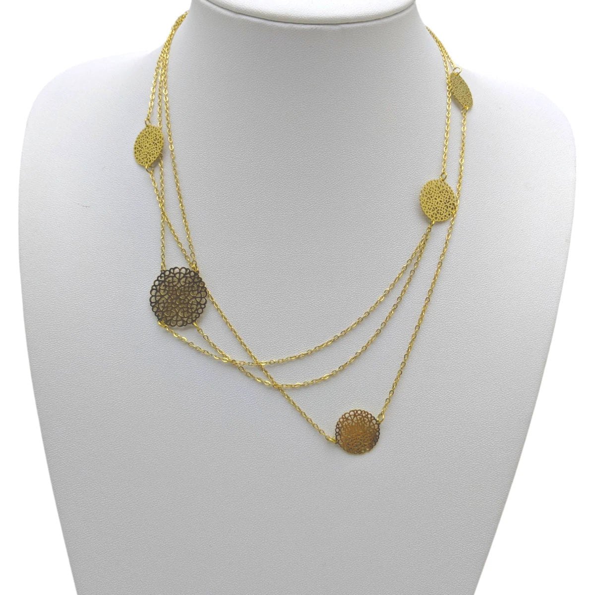 Ατσάλινο κολιέ μακρύ 100cm επιχρυσωμένο (N3057) - charmy.gr