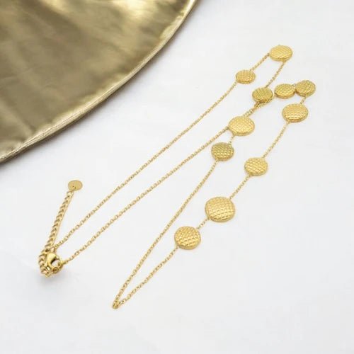 Ατσάλινο κολιέ μακρύ 70cm επιχρυσωμένο (N3055) - charmy.gr