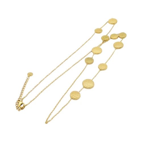 Ατσάλινο κολιέ μακρύ 70cm επιχρυσωμένο (N3055) - charmy.gr