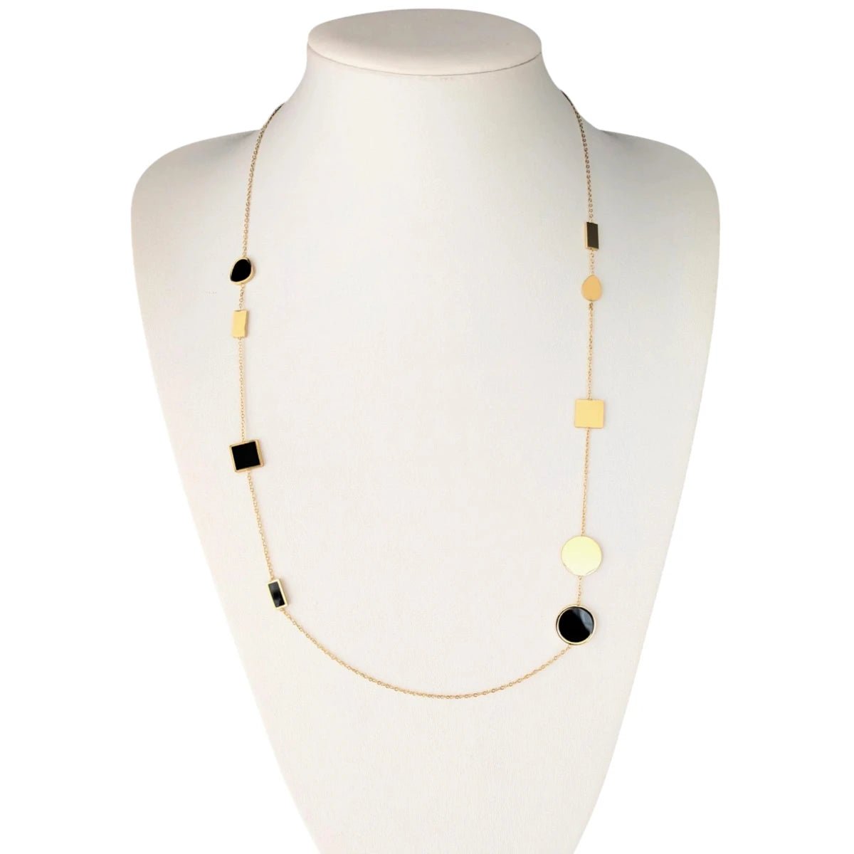 Ατσάλινο κολιέ μακρύ 75cm επιχρυσωμένο (N3059) - charmy.gr