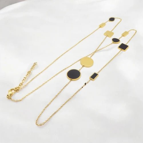 Ατσάλινο κολιέ μακρύ 75cm επιχρυσωμένο (N3059) - charmy.gr