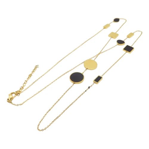 Ατσάλινο κολιέ μακρύ 75cm επιχρυσωμένο (N3059) - charmy.gr