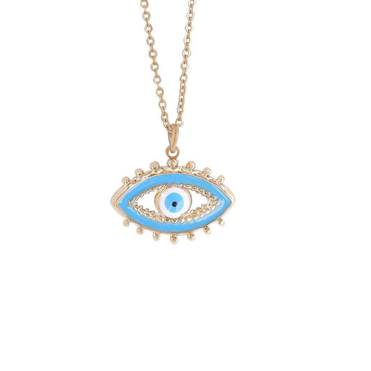 Ατσάλινο κολιέ ματάκι 18k (N1707) - charmy.gr