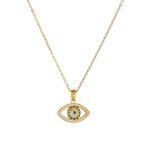 Ατσάλινο κολιέ ματάκι (N1755) - charmy.gr