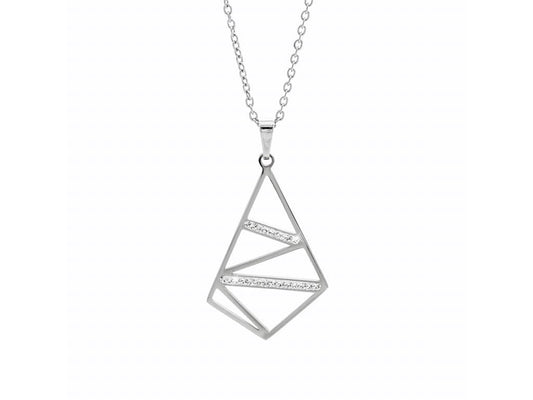 Ατσάλινο κολιέ με κρύσταλλα Swarovski (J1044) - charmy.gr