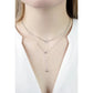 Ατσάλινο κολιέ με κρύσταλλα Swarovski χρώμα ασημί (J1035) - charmy.gr
