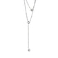 Ατσάλινο κολιέ με κρύσταλλα Swarovski χρώμα ασημί (J1035) - charmy.gr