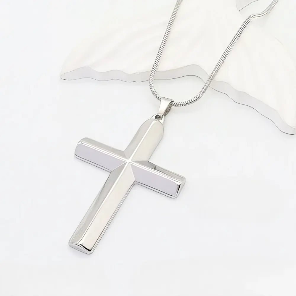 Ατσάλινο Κολιέ με Σταυρό (N3273) - charmy.gr