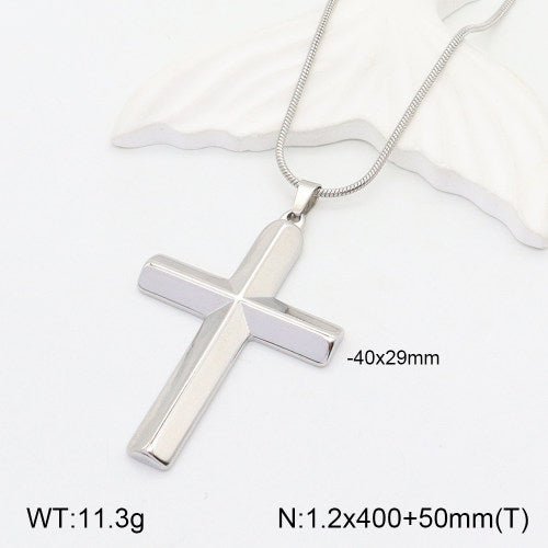 Ατσάλινο Κολιέ με Σταυρό (N3273) - charmy.gr