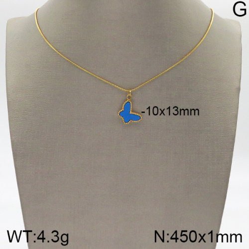 Ατσάλινο κολιέ πεταλούδα επιχρυσωμένο (N3073) - charmy.gr