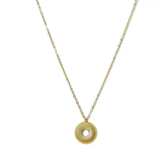 Ατσάλινο κολιέ vintage επιχρυσωμένο 18k (N1604) - charmy.gr