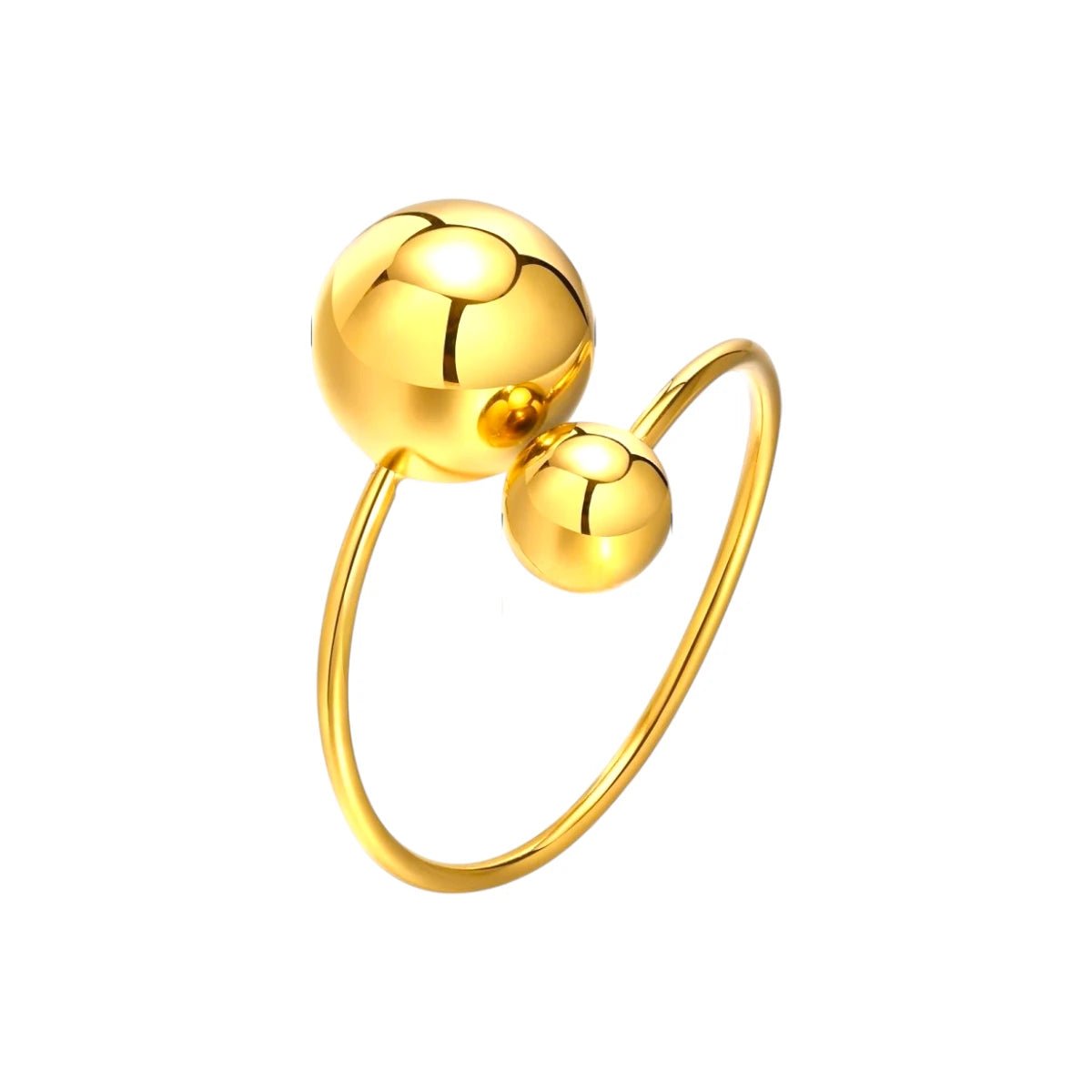 Ατσάλινο ρυθμιζόμενο δαχτυλίδι χρυσό (R1254) - charmy.gr