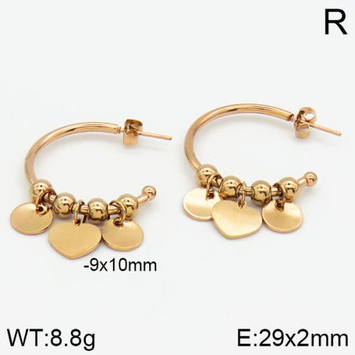 Ατσάλινοι κρίκοι 2.9cm ροζ χρυσό (E3014) - charmy.gr