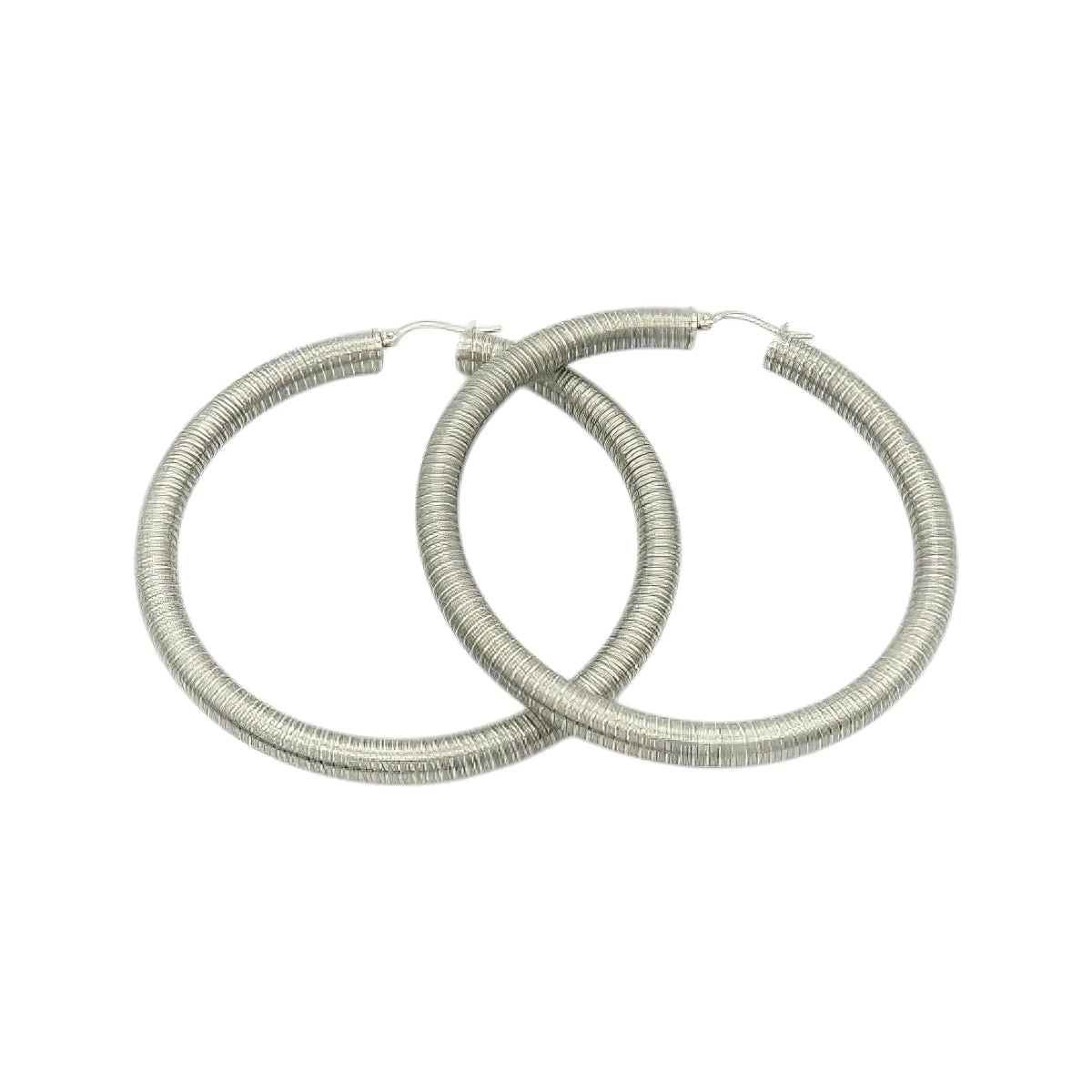 Ατσάλινοι Κρίκοι με Στριφτό Σχέδιο 7cm (E3143) - charmy.gr