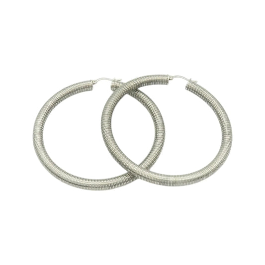 Ατσάλινοι Κρίκοι με Στριφτό Σχέδιο 7cm (E3143) - charmy.gr