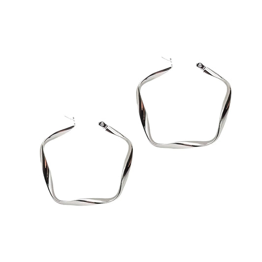 Ατσάλινοι Κρίκοι - Μοναδικός Κυματιστός Σχεδιασμός 3.7cm (E3133) - charmy.gr