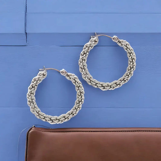 Ατσάλινοι Κρίκοι - Πλεγμένο Σχέδιο 2.7cm (E3131) - charmy.gr