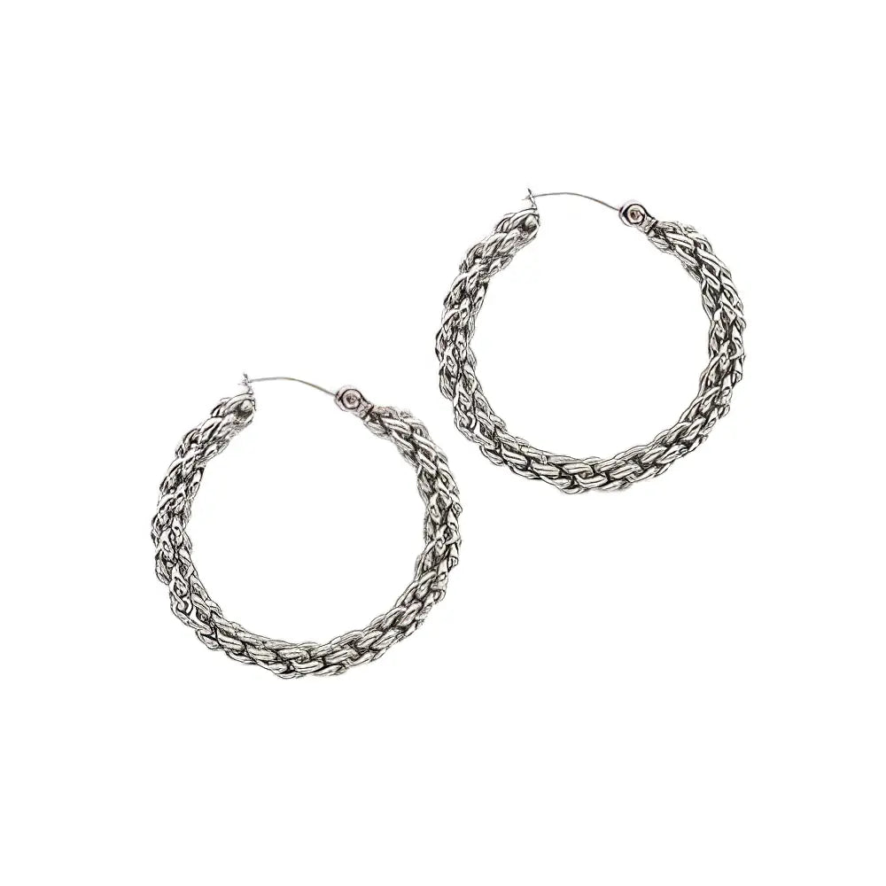 Ατσάλινοι Κρίκοι - Πλεγμένο Σχέδιο 2.7cm (E3131) - charmy.gr