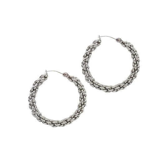 Ατσάλινοι Κρίκοι - Πλεγμένο Σχέδιο 2.7cm (E3131) - charmy.gr