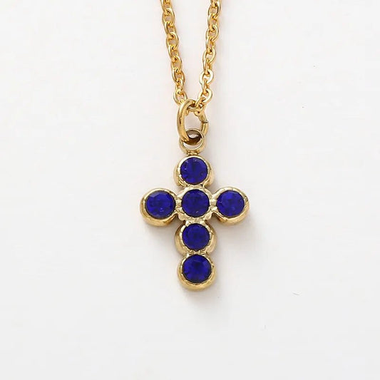 Ατσάλινος σταυρός 1cm με ζιργκόν (Ν1703) - charmy.gr