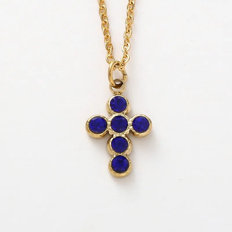 Ατσάλινος σταυρός 1cm με ζιργκόν (Ν1703) - charmy.gr