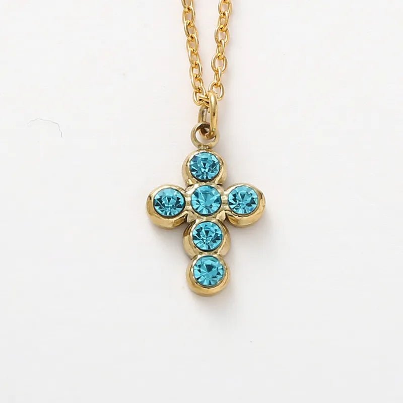 Ατσάλινος σταυρός 1cm με ζιργκόν (Ν1704) - charmy.gr