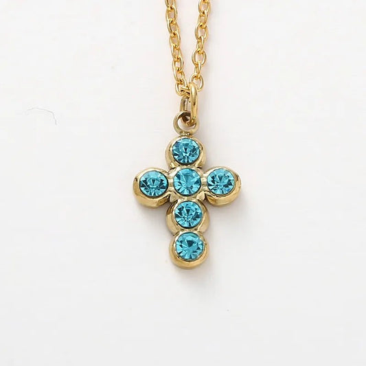 Ατσάλινος σταυρός 1cm με ζιργκόν (Ν1704) - charmy.gr