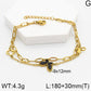 Βραχιόλι ατσάλι χρυσό με charms (B3635)