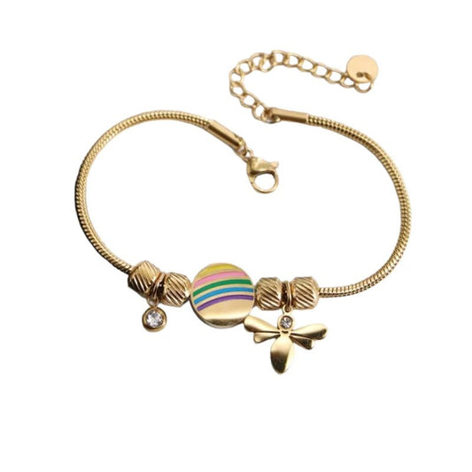 Βραχιόλι ατσάλινο 18k (B1643) - charmy.gr