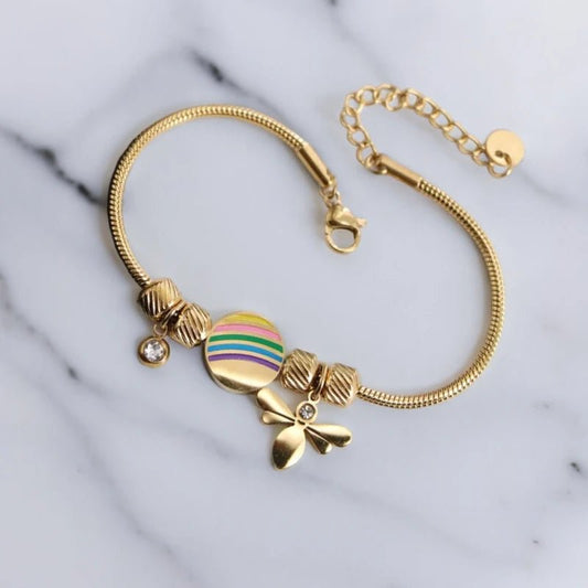 Βραχιόλι ατσάλινο 18k (B1643) - charmy.gr