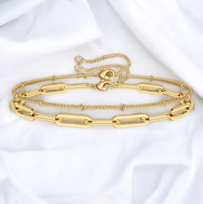 Βραχιόλι ατσάλινο με διπλή αλυσίδα (B1246) - charmy.gr