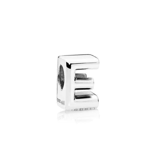 Charm από ασήμι 925 αρχικό γράμμα Ε (C1046) - charmy.gr