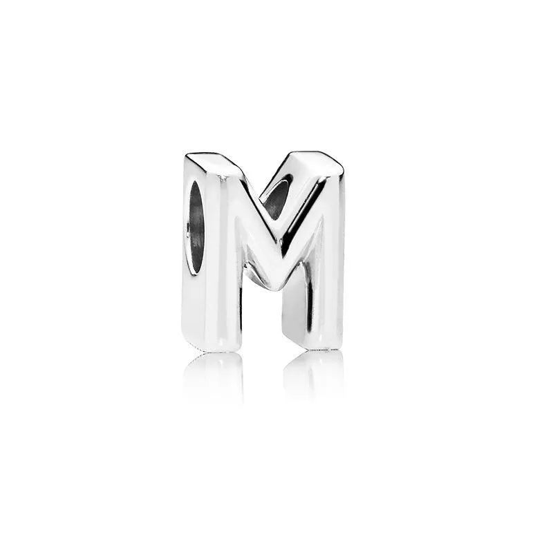 Charm από ασήμι 925 αρχικό γράμμα M (C1252) - charmy.gr