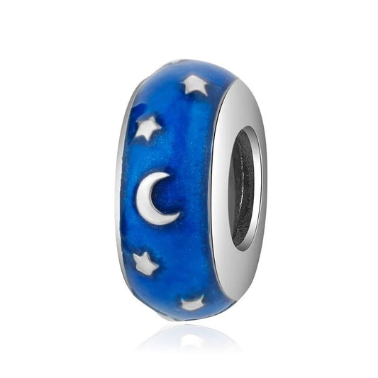 Charm από ασήμι 925 διαχωριστικό αστέρια και φεγγάρι (C1151) - charmy.gr