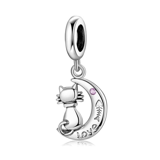 Charm από ασήμι 925 γάτα (C1234) - charmy.gr