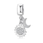 Charm από ασήμι 925 ήλιος και φεγγάρι (C1139) - charmy.gr