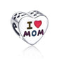 Charm από ασήμι 925 καρδιά i love mom (C1174) - charmy.gr