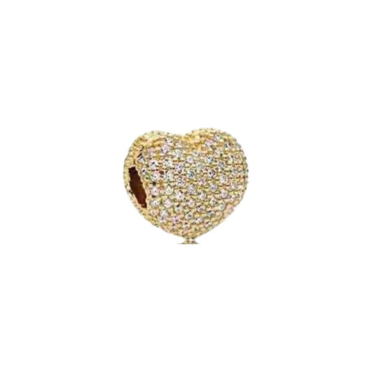 Charm από ασήμι 925 καρδιά με ζιργκόν (C1093) - charmy.gr