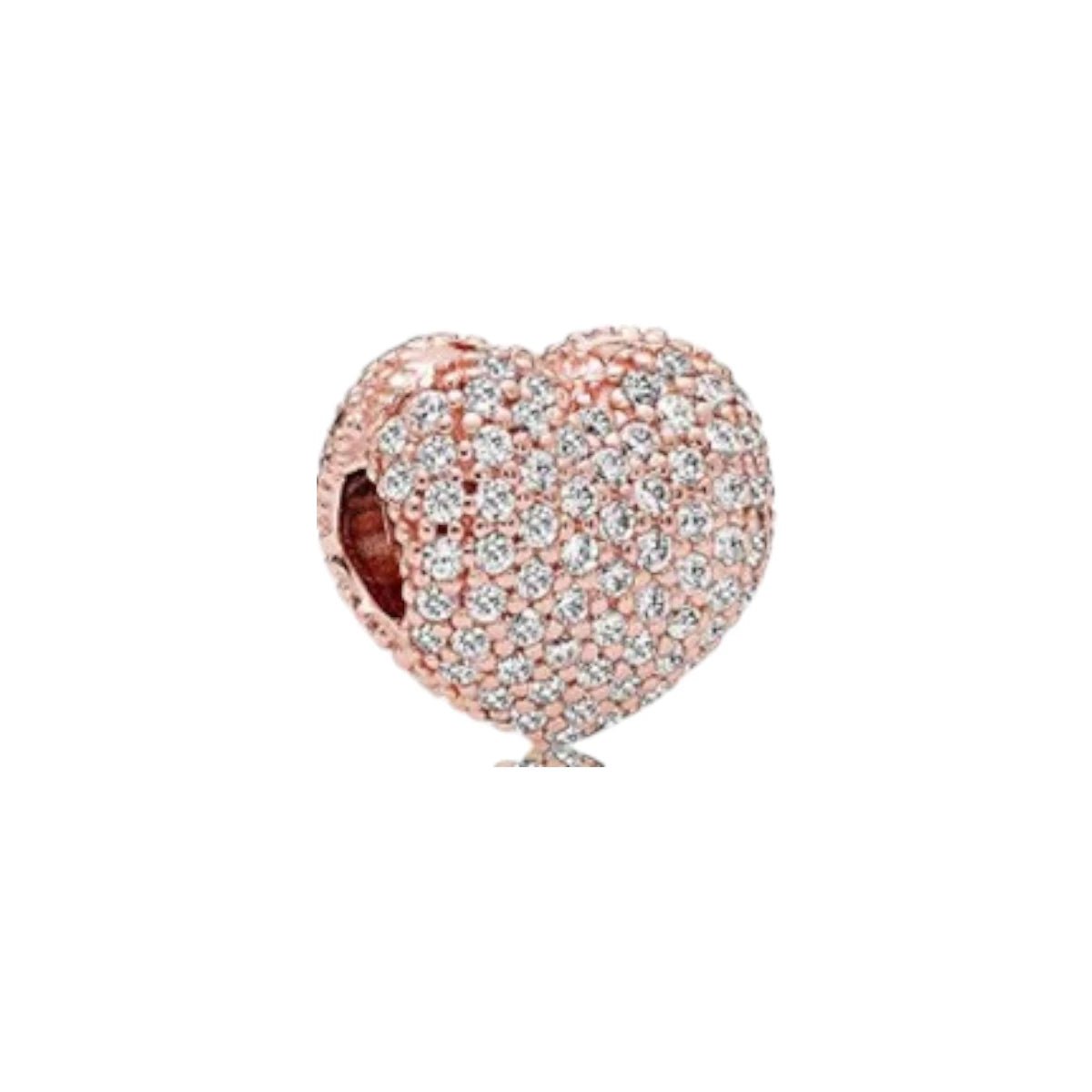 Charm από ασήμι 925 καρδιά με ζιργκόν (C1097) - charmy.gr