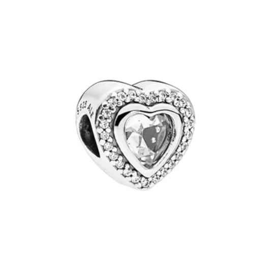 Charm από ασήμι 925 καρδιά ζιργκόν (C1036) - charmy.gr