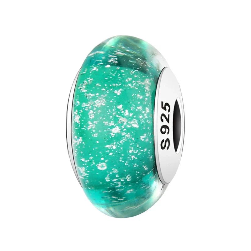 Charm από ασήμι 925 με πράσινο γυαλί (C1183) - charmy.gr