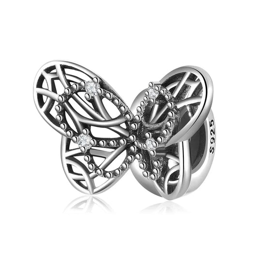 Charm από ασήμι 925 πεταλούδα (C1177) - charmy.gr