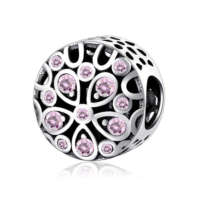 Charm από ασήμι 925 σφαιρικό λουλούδι (C1179) - charmy.gr