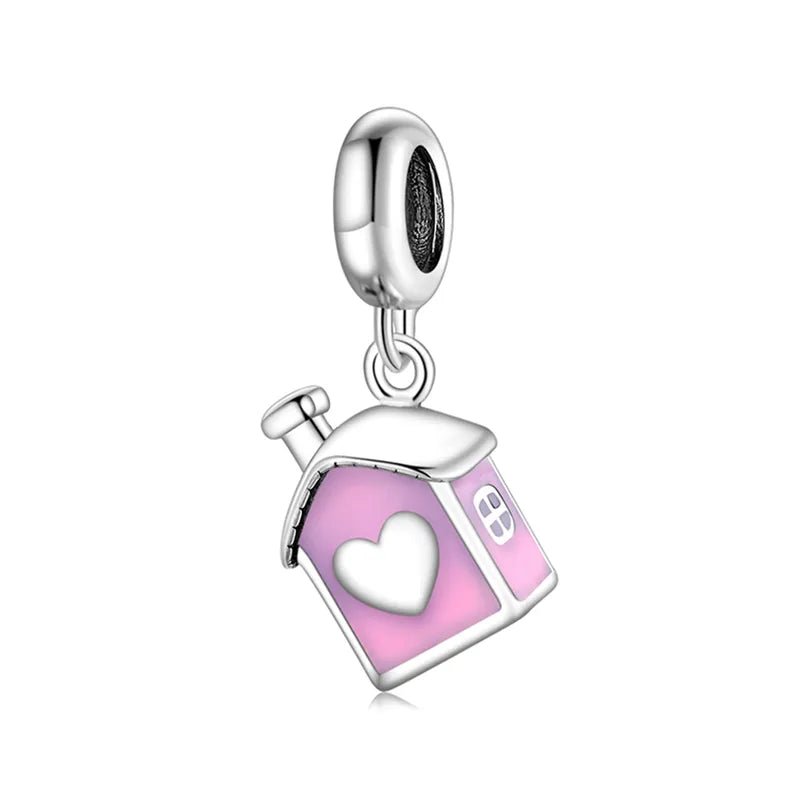Charm από ασήμι 925 σπίτι καρδιά (C1026) - charmy.gr