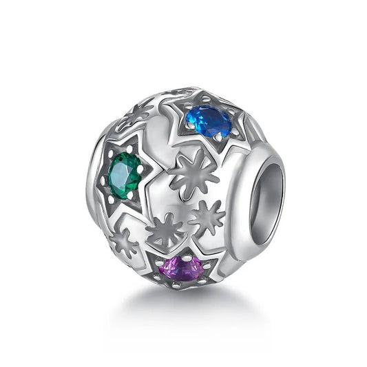 Charm από ασήμι 925 χιονονιφάδες (C1089) - charmy.gr