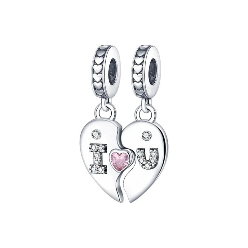 Charm διπλό από ασήμι 925 ενωμένη καρδιά (C1241) - charmy.gr