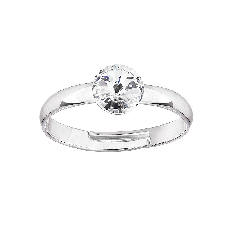 Δαχτυλίδι ρυθμιζόμενο από ορείχαλκο με κρύσταλλο Swarovski (F1110) - charmy.gr