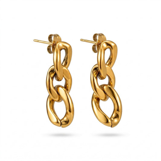 Ατσάλινα σκουλαρίκια αλυσίδα 3,3 εκ (E1751)